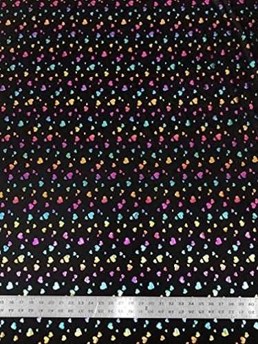 Avluda Naylon Spandex Kumaş Üzerine Üçlü Tekstil Çok Renkli Folyo Kalpler 60 inç