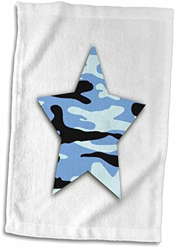 3dRose Mavi Camo Yıldız-açık mavi ordu kamuflaj deseni-askeri. - Havlular (twl-184921-3)