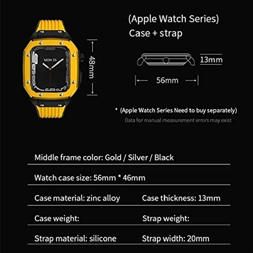 KANUZ Alaşım İzle Vaka Kayışı Apple Watch Serisi için 7 6 5 4 SE 45mm 42mm 44mm Lüks Metal Kauçuk Paslanmaz Çelik