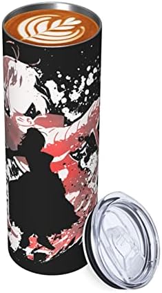 UOGEEP Anime Kader Sıfır Kader Kalmak Gece Saber Paslanmaz Çelik Yalıtımlı Kahve kapaklı kupa Ve Payet Çift Duvar