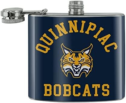 Quinnipiac Üniversitesi Bobcats Logo Paslanmaz Çelik 5 oz Kalça İçecek Böbrek Şişesi