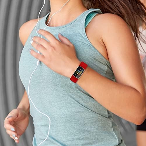 Qimela Sıvı Silikon Watch Band Fitbit Şarj ile Uyumlu 5 Bantları için Kadın Erkek, spor Su Geçirmez Yumuşak Kayış