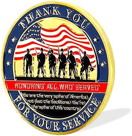 Hizmetiniz için teşekkür ederiz Challenge Coin Askeri Veteran Vatansever Takdir Hediyesi-Altın