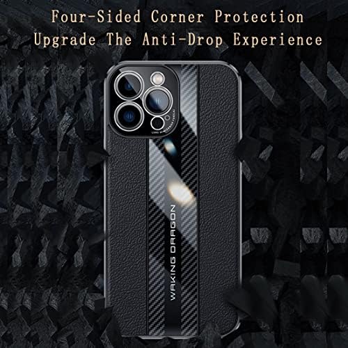 Telefon Kılıfı Kapak Deri + Karbon Fiber Kılıf Samsung Galaxy S22 Plus ile Uyumlu Tasarlanmış Kamera Korumalı, Tam