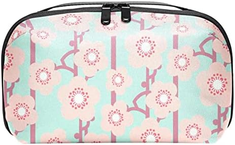 Kadınlar için kozmetik Çantası,sevimli Ferah Su Geçirmez Makyaj Çantaları Seyahat Pembe Şeftali Çiçeği Desen Açık